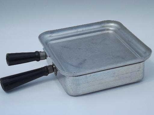 photo of unusual vintage egg poacher, flat top aluminum cooker for campfire? #7