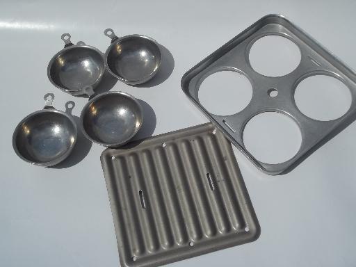 photo of unusual vintage egg poacher, flat top aluminum cooker for campfire? #8