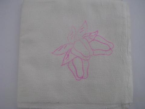 photo of veggies transfer, vintage cotton feedsack kitchen towels to embroider #4