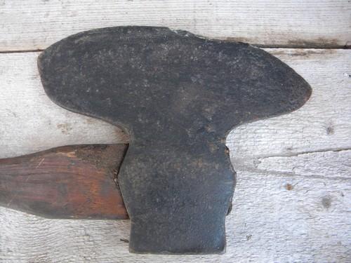 photo of very early, Civil War vintage tool, antique broad axe Hall & Son 1860 #5