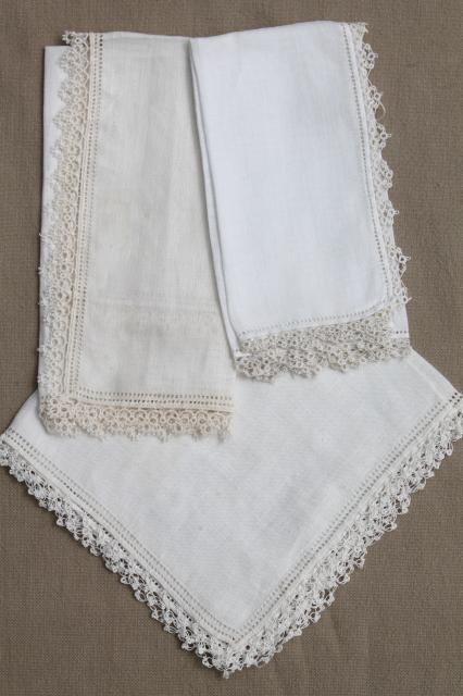 photo of very fancy antique & vintage white lace hankies, fine cotton & linen wedding handkerchiefs  #8