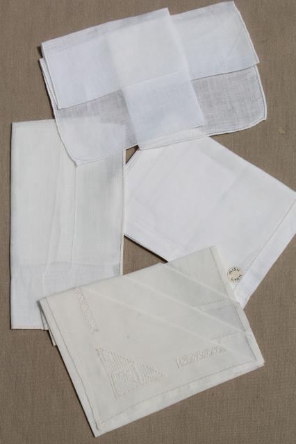 photo of very fancy antique & vintage white lace hankies, fine cotton & linen wedding handkerchiefs  #12