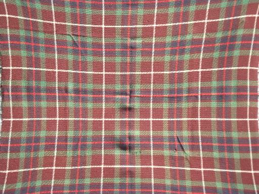 photo of very heavy old plaid wool hunting camp trapper's blankets, 20s vintage #4