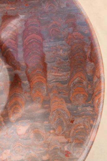 photo of very large carved stone bowl, red jasper picture quartz or marbled onyx? #5