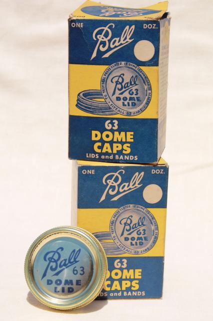 photo of very old Ball canning jar metal bands & rubber seal lids, collectible vintage advertising  #1