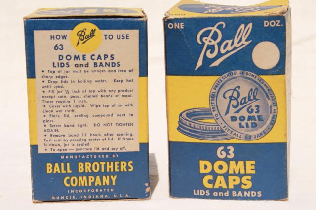 photo of very old Ball canning jar metal bands & rubber seal lids, collectible vintage advertising  #2