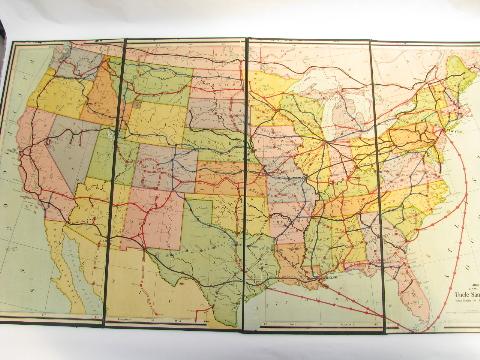 photo of very old Milton Bradley game board, Uncle Sam's Mail US map art #1