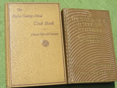 photo of very old cookbooks, Easy Baking, Thousand Ways to Please a Husband etc #3