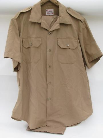 photo of vietnam vintage US military khaki tan shirt & pants #1