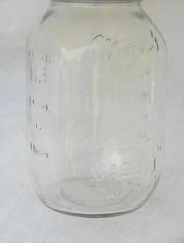 photo of vintage 1 quart Mom's Mason Jar, apple peeling grandma, old zinc lid #2