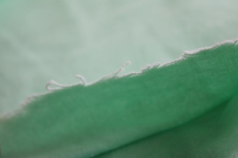 photo of vintage 100% cotton flannel fabric, retro mint green solid color #3