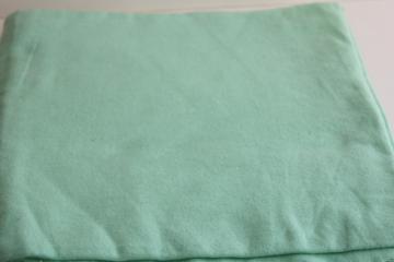 catalog photo of vintage 100% cotton flannel fabric, retro mint green solid color