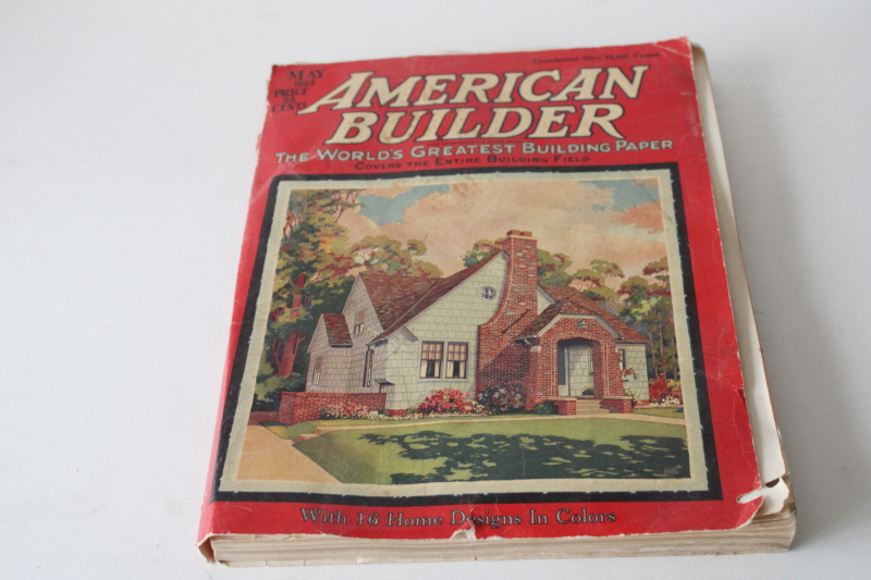 photo of vintage 1925 American Builder magazine, ads & home building designs, architecture, construction  #1