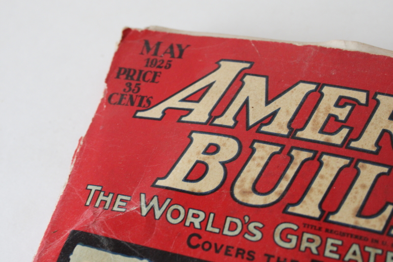 photo of vintage 1925 American Builder magazine, ads & home building designs, architecture, construction  #3