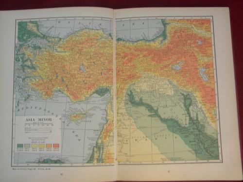 photo of vintage 1926 world atlas and gazetteer w/100 full color maps, index etc #2