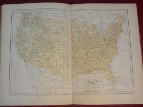 photo of vintage 1926 world atlas and gazetteer w/100 full color maps, index etc #3