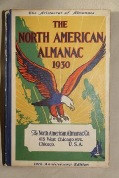 catalog photo of vintage 1930 almanac   calendar, vintage quack medicine advertising graphics 