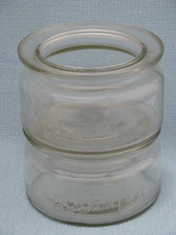 photo of vintage 1930s depression glass kitchen / pantry storage canister jars #1