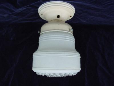 photo of vintage 1930's kitchen ceiling light, original glass shade #1