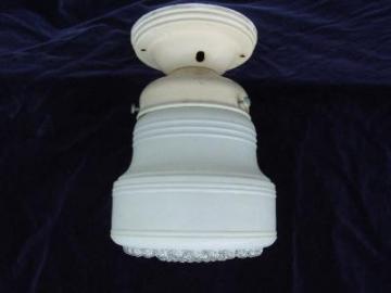 catalog photo of vintage 1930's kitchen ceiling light, original glass shade