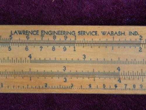 photo of vintage 1930s wood slide rule Lawrence Engineering Service #3