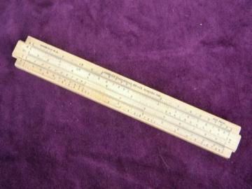 catalog photo of vintage 1930s wood slide rule Lawrence Engineering Service