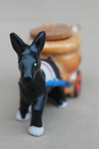 photo of vintage 1933 Chicago World's Fair souvenir, china donkey cart ashtray made in Japan #2