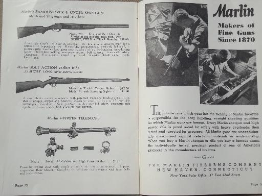 photo of vintage 1940 Marlin rifle & shotgun advertising catalog and price list #3
