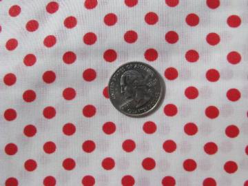 catalog photo of vintage 1940's cotton fabric white with red polka dots