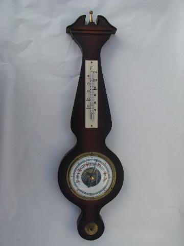 photo of vintage 1940s open escapement aneroid barometer Western Germany #1