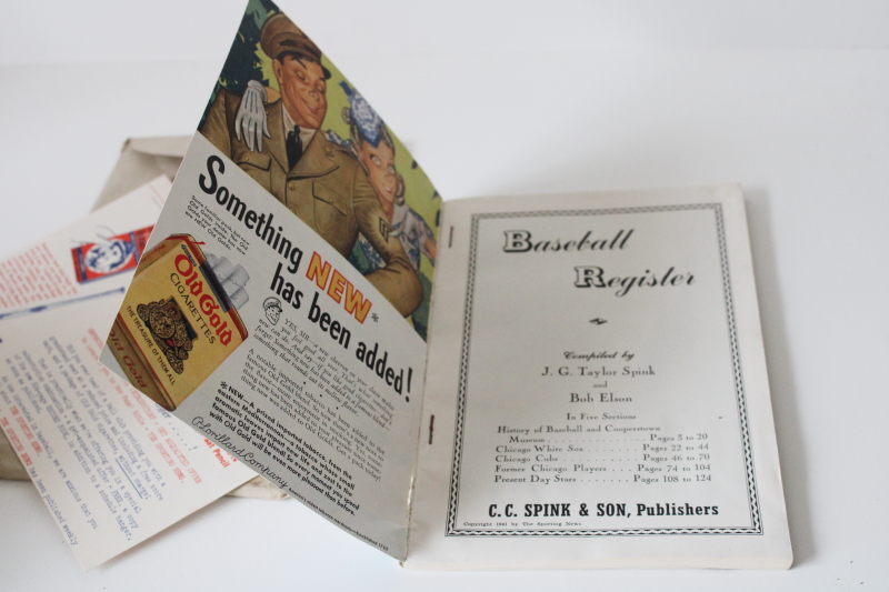 photo of vintage 1941 Baseball Register vintage sport scores & players All Stars Edition Sporting News  #4