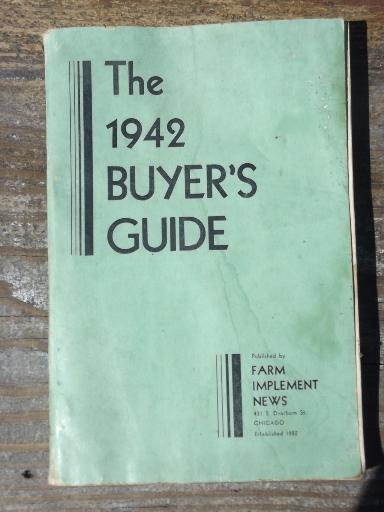 photo of vintage 1942 WWII farm equipment buyer's guide agricultural advertising #1