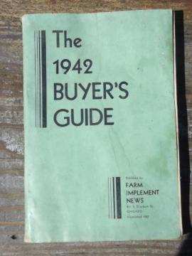 catalog photo of vintage 1942 WWII farm equipment buyer's guide agricultural advertising