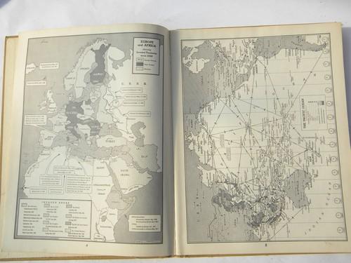 photo of vintage 1943 WWII Hammond's World Atlas with full color maps #2