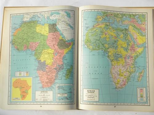 photo of vintage 1943 WWII Hammond's World Atlas with full color maps #4