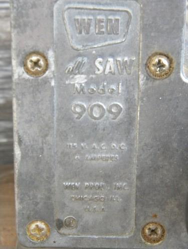 photo of vintage 1950s machine age electric WEN All Saw 909 saber saw or jigsaw #5