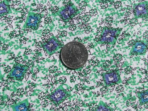 photo of vintage 1950's small floral print cotton fabric, 36'' wide #1