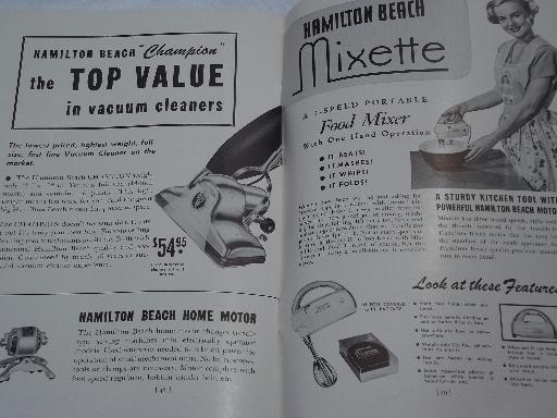 photo of vintage 1951 Hamilton Beach food mixer guide and cookbook, 50s recipes #4
