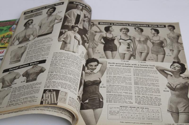 photo of vintage 1954 Sears catalog, big sale book, 50s summer sports, fashion, home goods #12