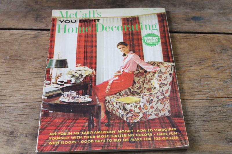 photo of vintage 1968 McCall's home decorating magazine, projects & ideas, Waverly fabrics etc #1