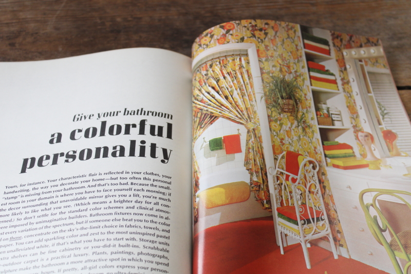 photo of vintage 1968 McCall's home decorating magazine, projects & ideas, Waverly fabrics etc  #7