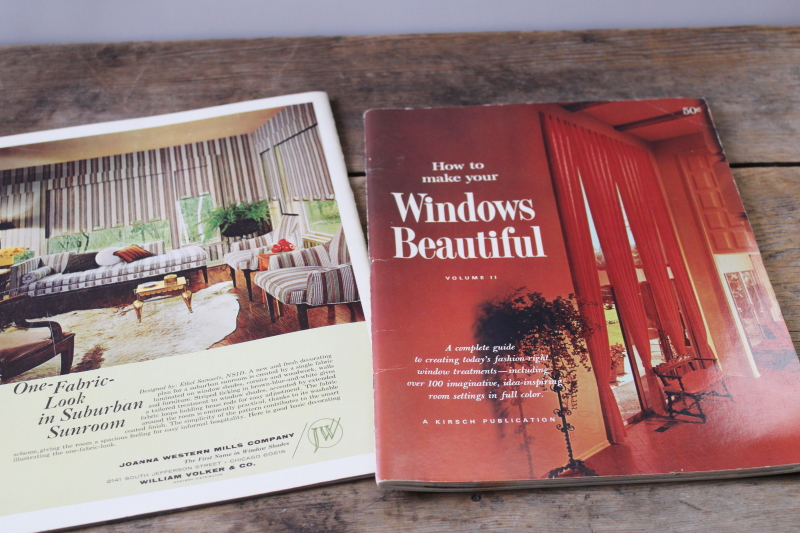 photo of vintage 1970s DIY home decorating booklets, design and sew your own curtains softcover books  #5