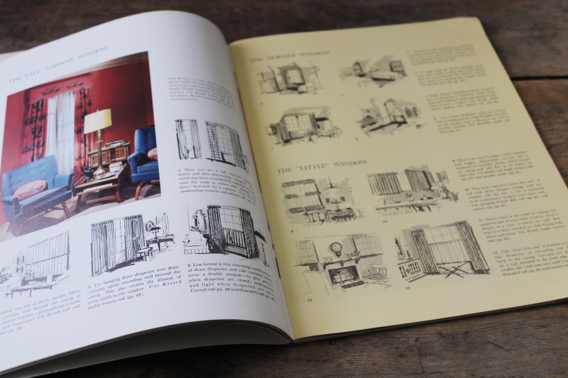 photo of vintage 1970s DIY home decorating booklets, design and sew your own curtains softcover books  #7