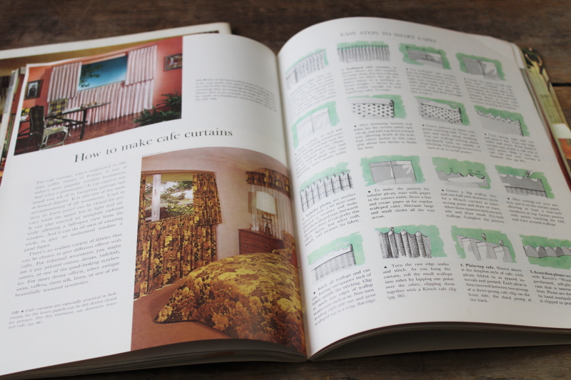 photo of vintage 1970s DIY home decorating booklets, design and sew your own curtains softcover books  #8
