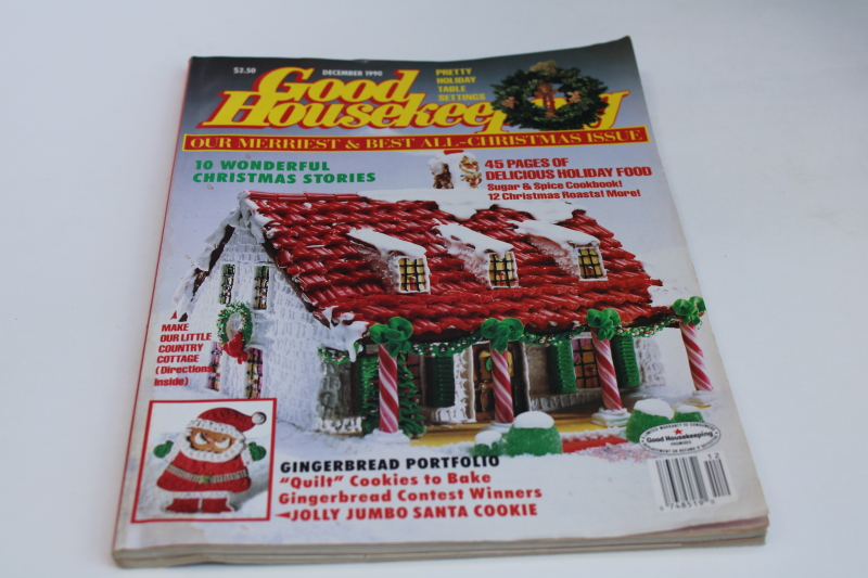 photo of vintage 1990 Christmas December Good Housekeeping magazine, great ads, holiday food & baking recipes  #1
