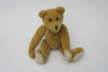 vintage 1990s Boyds bear golden honey mohair teddy bear, antique style jointed poseable bear