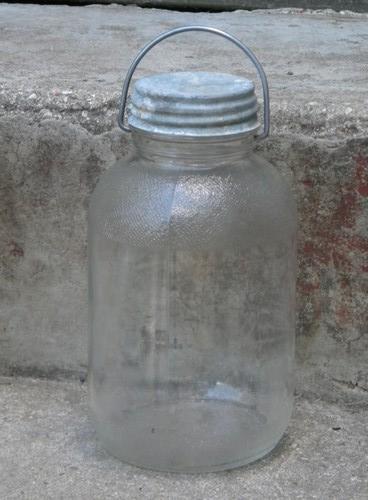 photo of vintage 2 qt glass pickle jars w/wire handles pantry storage canisters #2