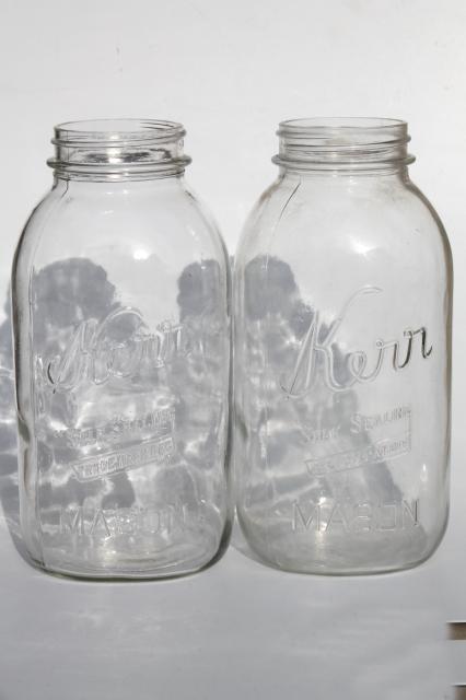 photo of vintage 2 qt size mason jars, pickle jar canning jars or kitchen canisters #2