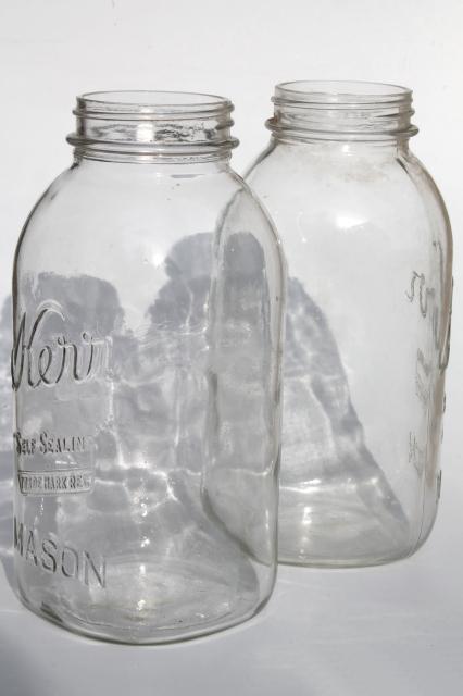 photo of vintage 2 qt size mason jars, pickle jar canning jars or kitchen canisters #3