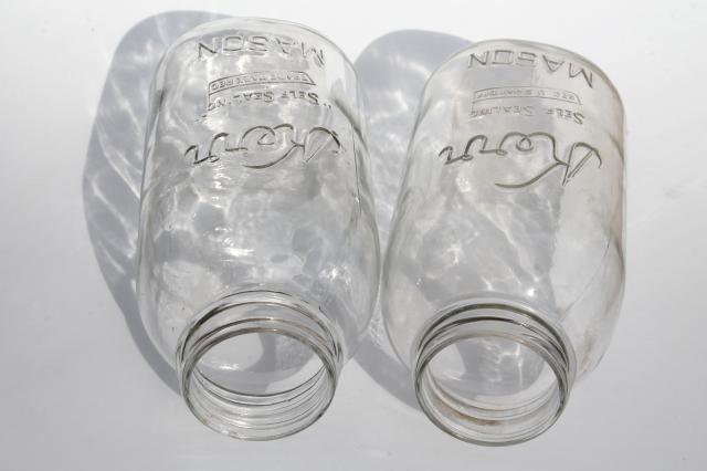 photo of vintage 2 qt size mason jars, pickle jar canning jars or kitchen canisters #4